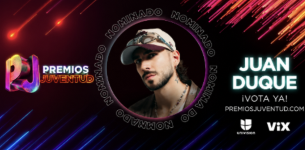 Juan Duque logra sus primeras nominaciones a los Premios Juventud 2026